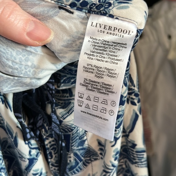 Liverpool Los Angeles Draw String Wide Leg Pull On Mid-Rise Pant M - Picture 10 of 10